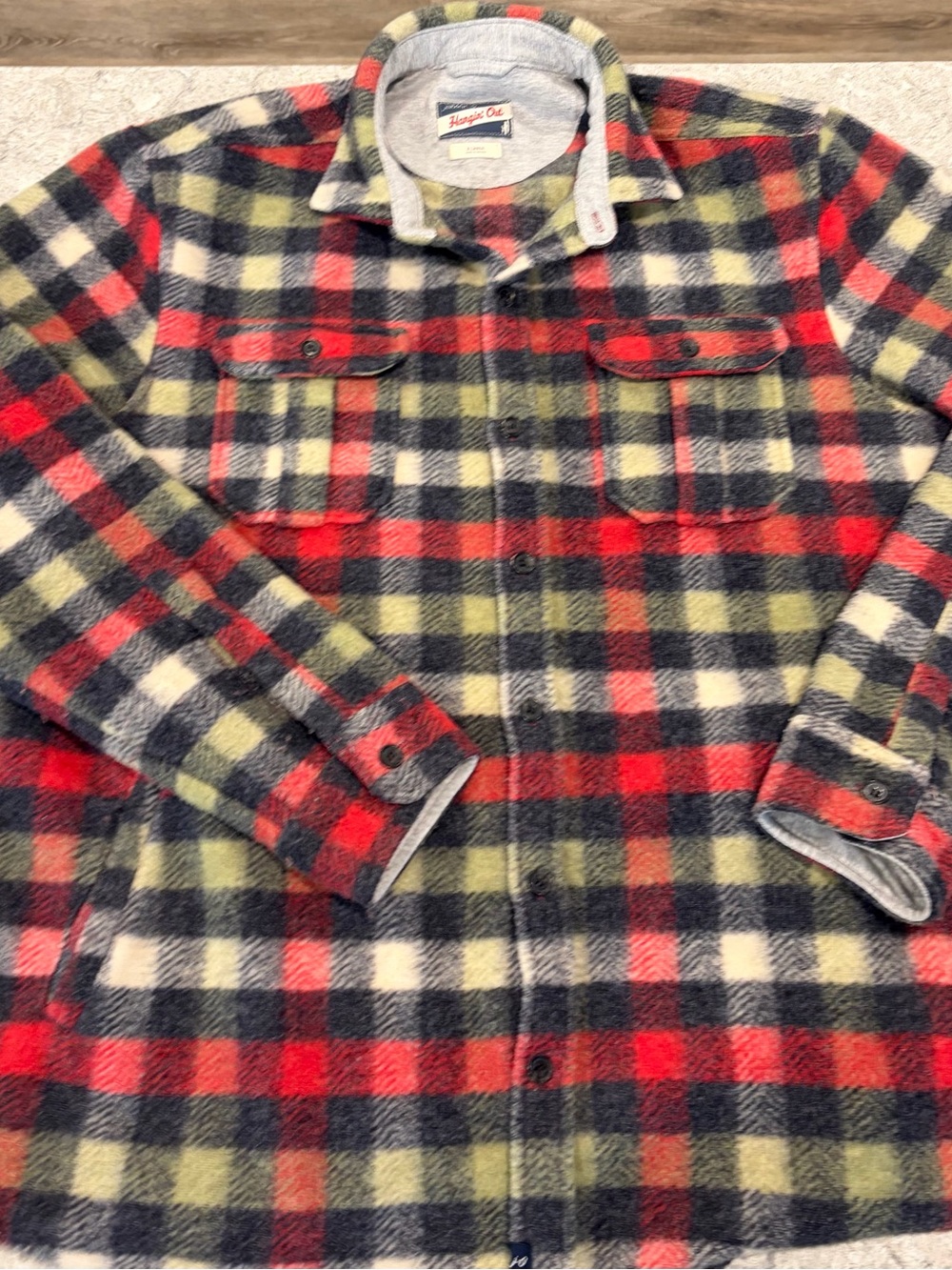 Johnnie-O Hanging Out Plaid Fleece Swacket Burton Down-XL